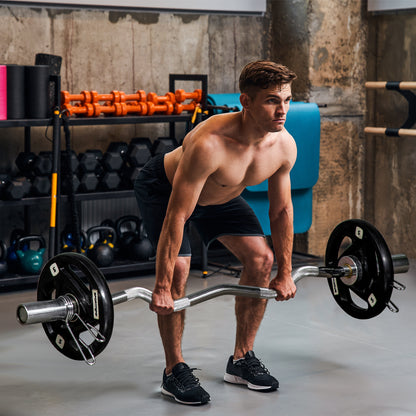 Two 10Kg Olympic Weight Plates, Tri-Grip Barbell Weights Set, with 5Cm Holes