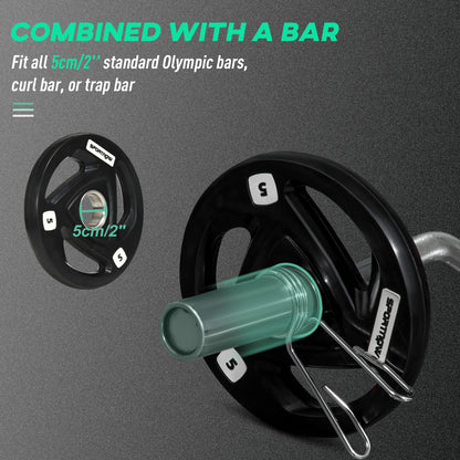 Two 10Kg Olympic Weight Plates, Tri-Grip Barbell Weights Set, with 5Cm Holes