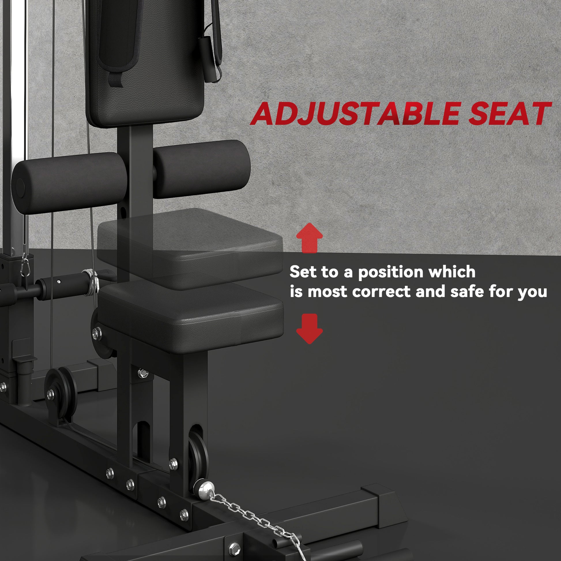 Pull up Bar Stand Power Cage with Adjustable Seat, Home Gym